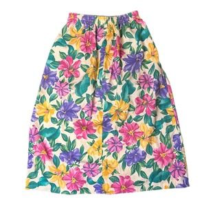 Vintage Floral Pleated MIDI Skirt
